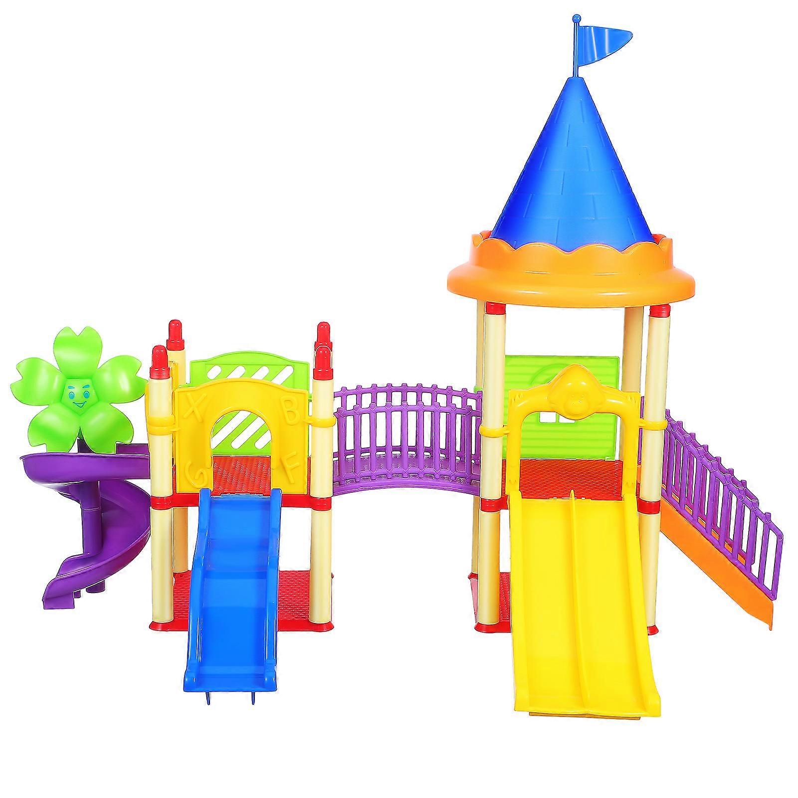 Miniature Playground Model Slide Toy for Doll House Accessory