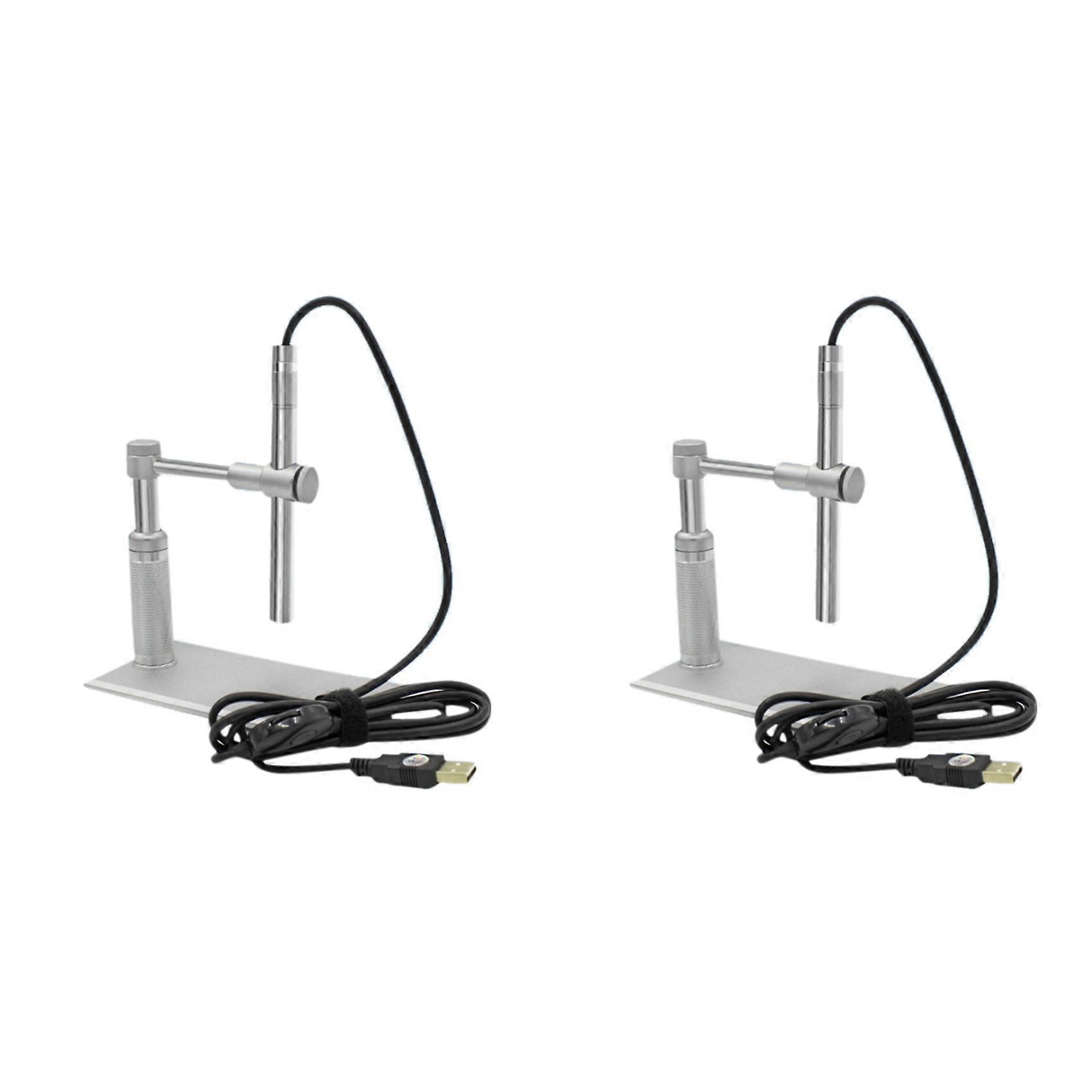 2set 2MP USB Digital Microscope 500X 8 LED Camera Stand Microscopy CMOS Sensor 2 Megapixel Light Source Control Wheel