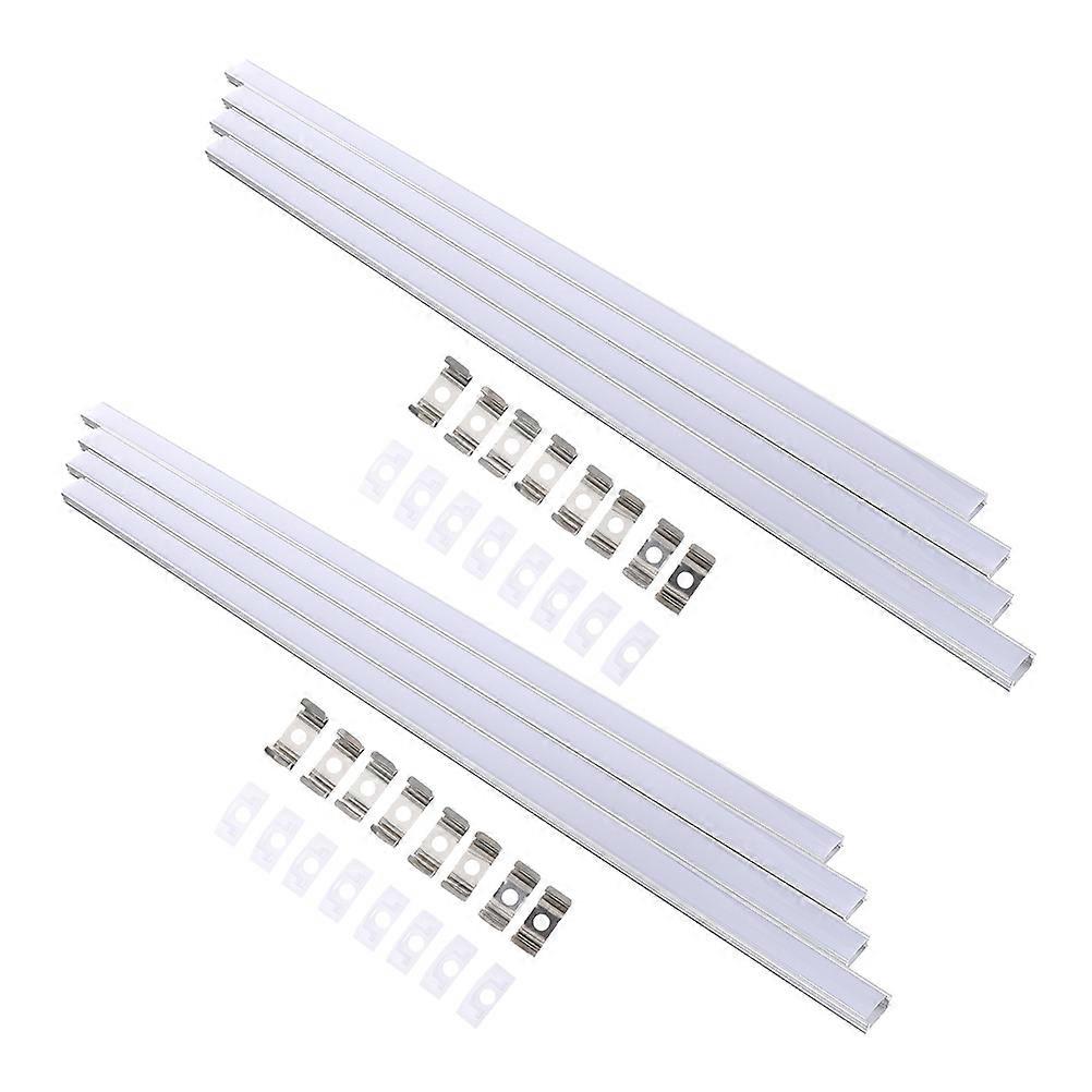 8 Sets LED Aluminum Channel Strip Light Installation U Shape Housing Kit