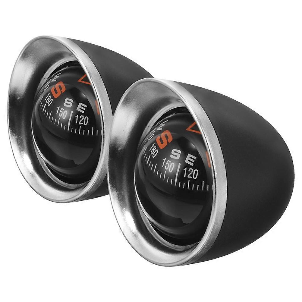 Black Adjustable Auto Compass Ball Direction Guidance 2Pcs for Car Dash