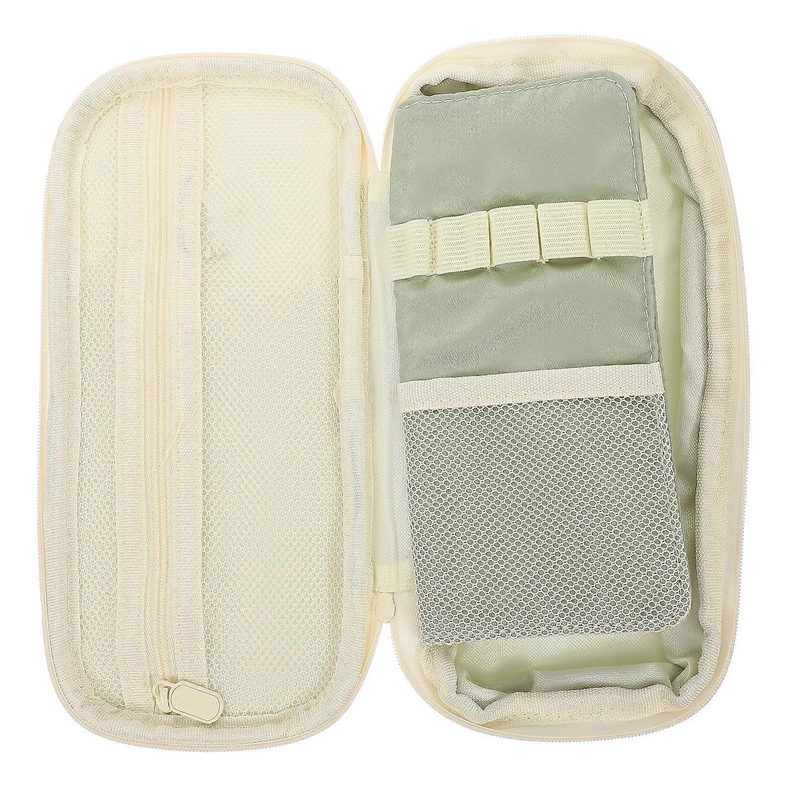 Pencil Case Multi Layer Pencil Bag for Study Organizer 4Pcs Set in Green