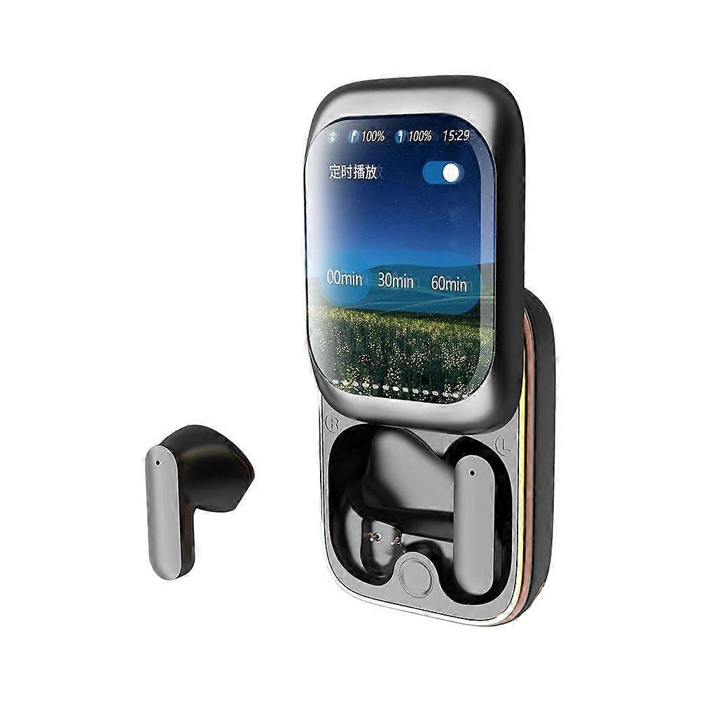 BT Headphones LED Full Color Large Screen Noise Reduction Switchable Mode Game Music HiFi Black One Size