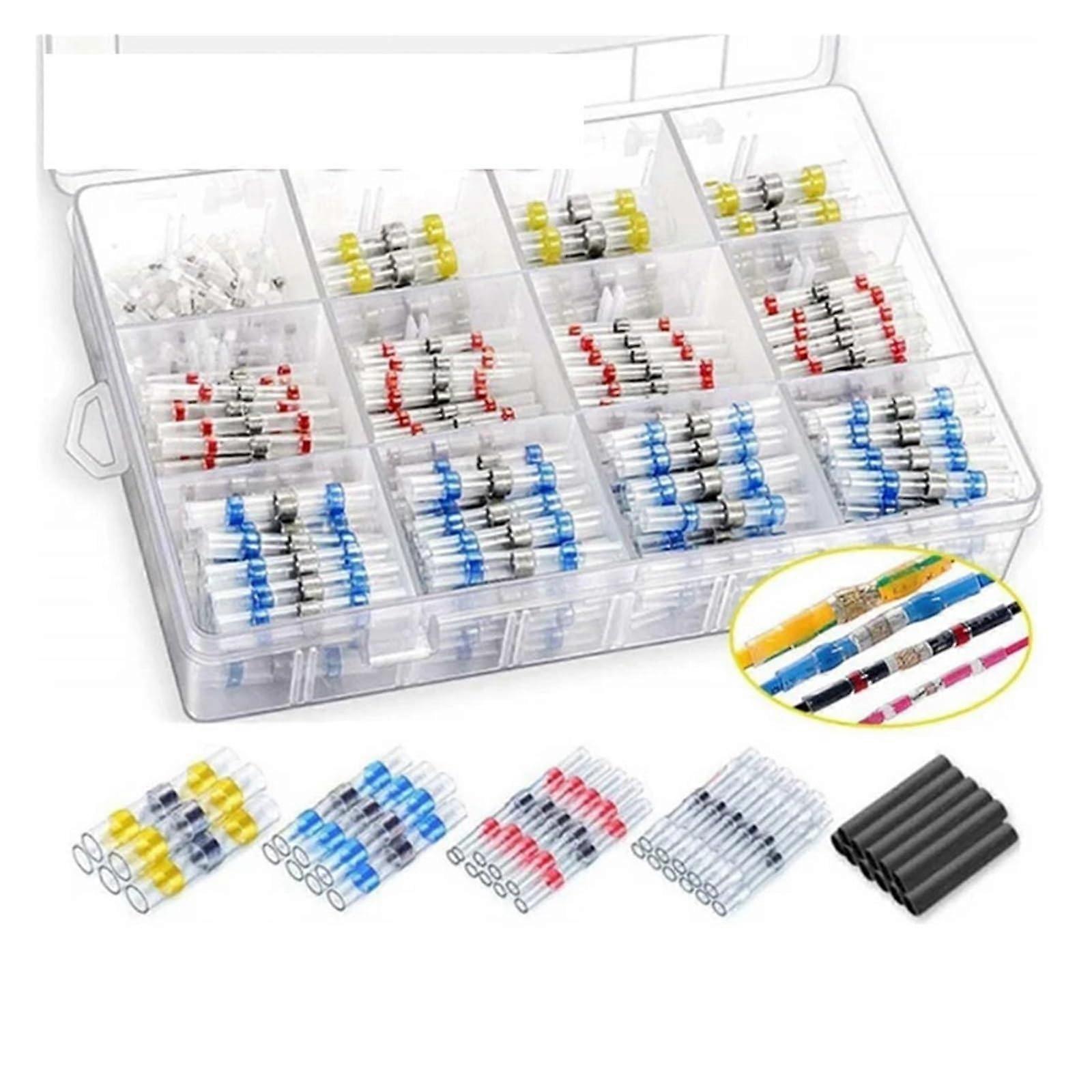 1000pcs Waterproof Heat Shrink Butt Connectors Solder Seal Electrical Wire Splice Kit