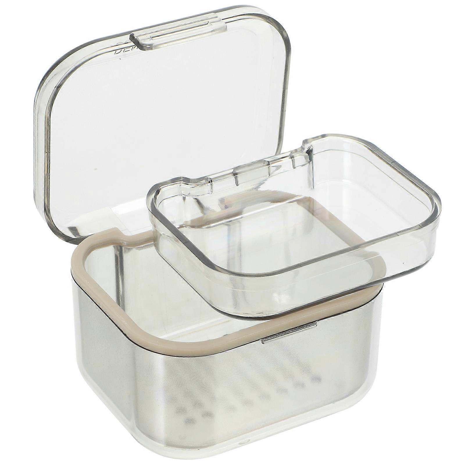 Orthodontic Denture Case Plastic Storage Box for Holding 4Pcs Dentures