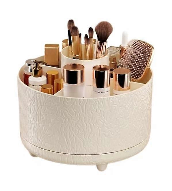360 Degree Rotating Makeup Organizer Large Capacity Cosmetic Storage Box with Multi Compartments
