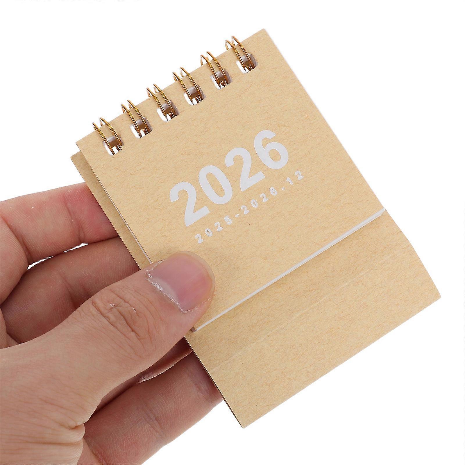Mini Desk Calendar 2026 Beige with Tear Off Pages for Daily Use 2026 ...