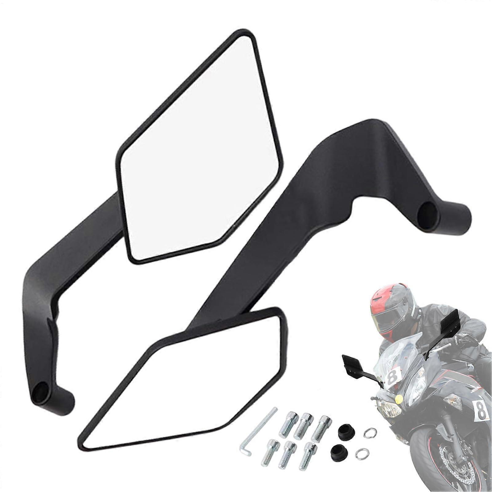 Motorcycle Side Mirrors Adjustable Wide Angle Aluminum Alloy with Wind Noise Reduction