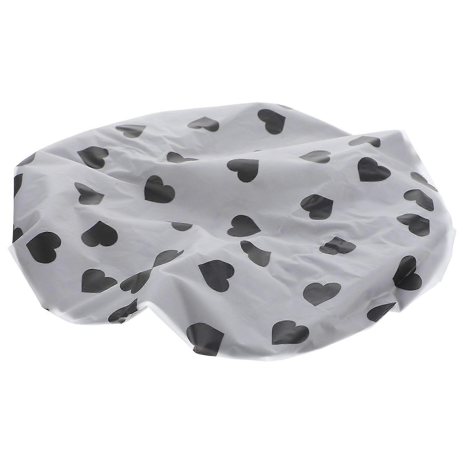 Black Waterproof Shower Cap Satin Bath Cap for Home Use Reusable