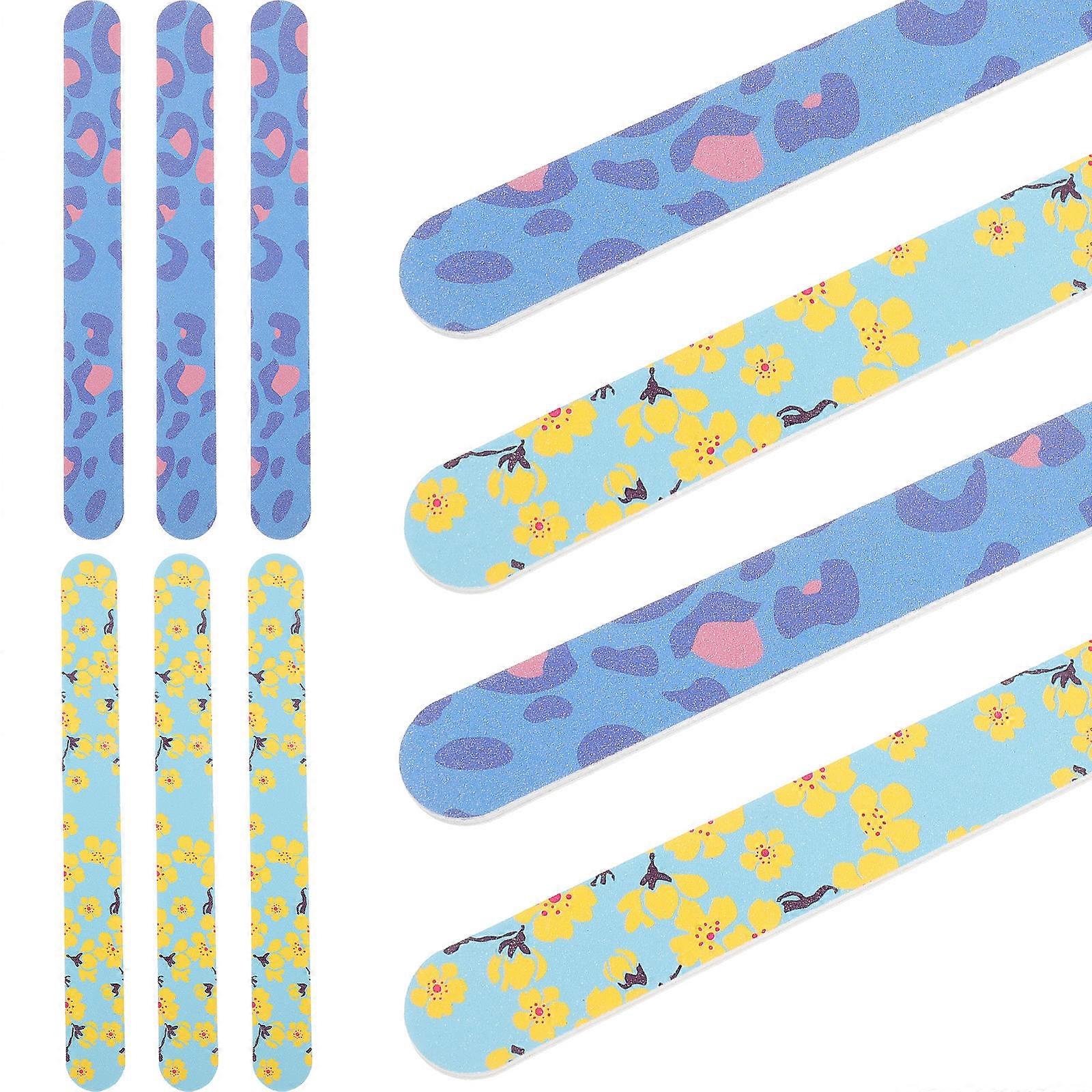 Multi-Functional Nail Files Double-Sided Printing Nail File for Home 10Pcs