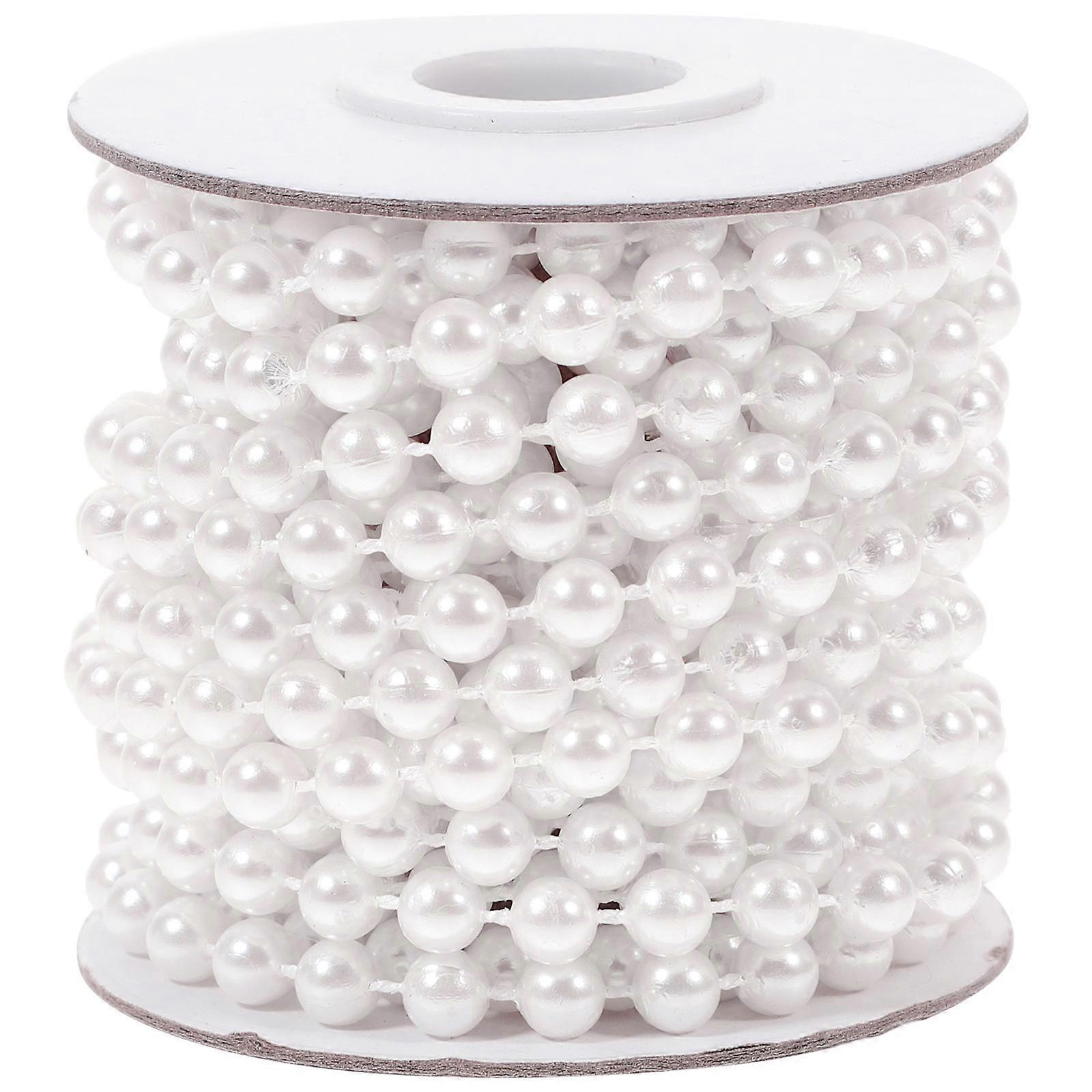 Pearl Bead String Accessory for Decoration 1 Roll White Artificial Pearls