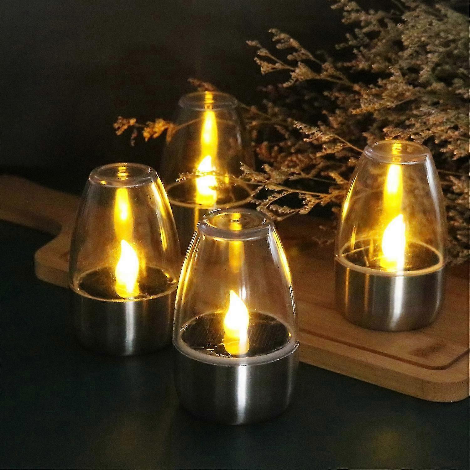 6-pack Solar Led Tea Lights - Ip44 Splashproof Outdoor