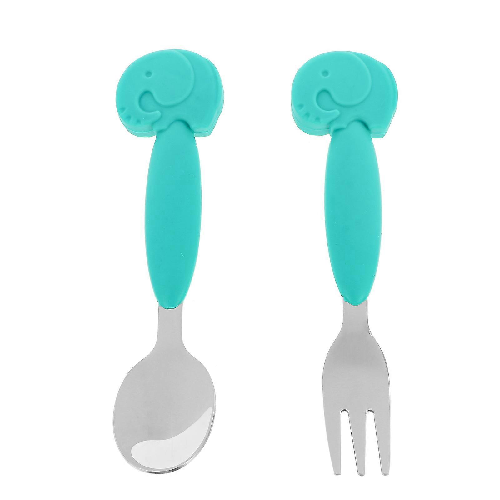 Baby Training Tableware Fork and Spoon Set for Feeding 2Pcs Style