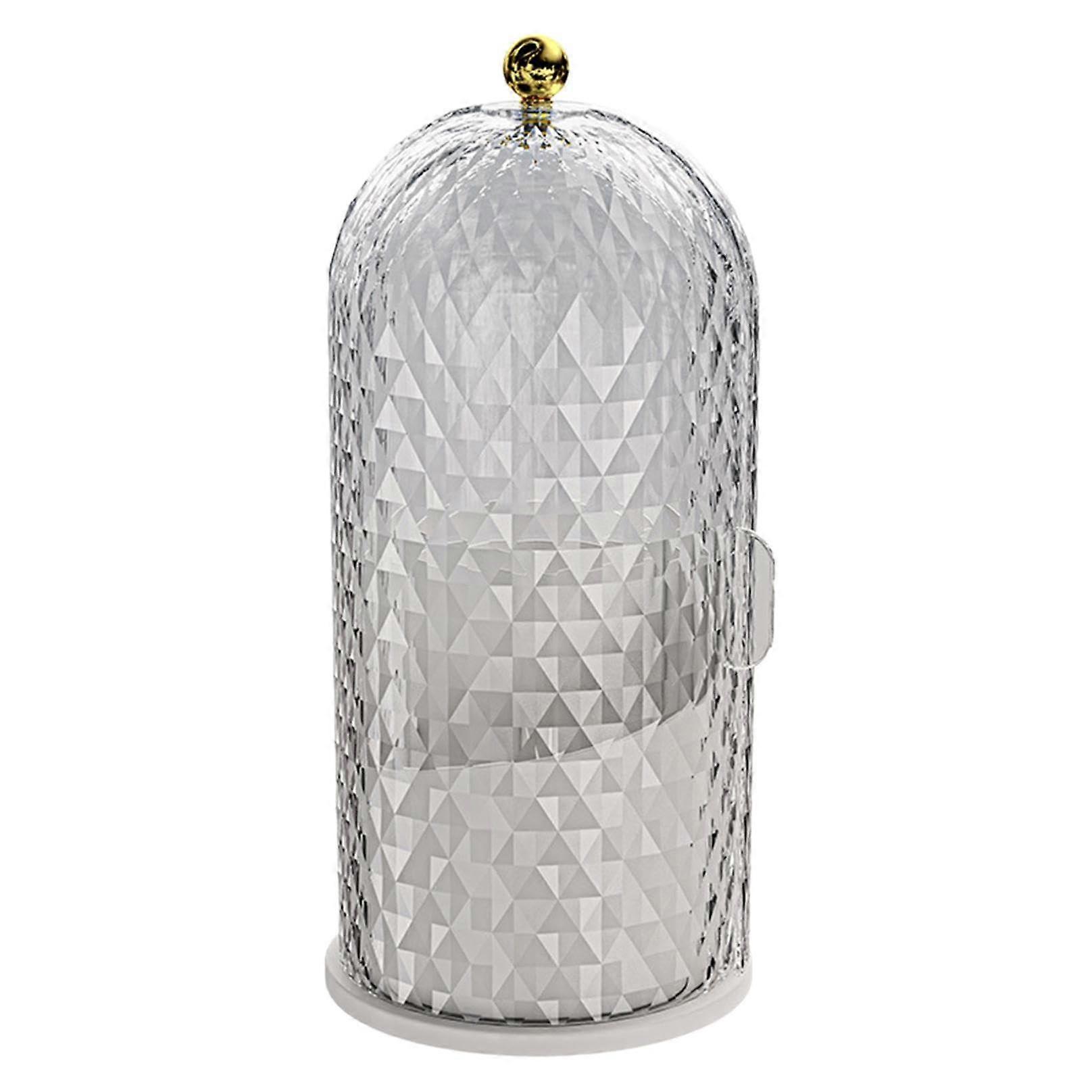 Makeup Brush Organizer 360° Rotating Large Capacity Dustproof Storage Box with Transparent Lid