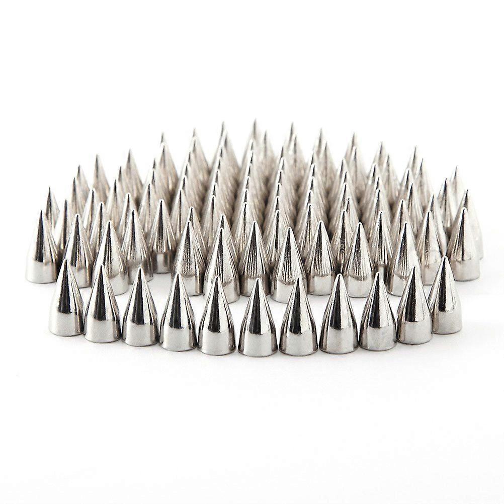 DIY Cone Studs Metal Cone Spikes Screwback Studs for Packaging 100Pcs Silver