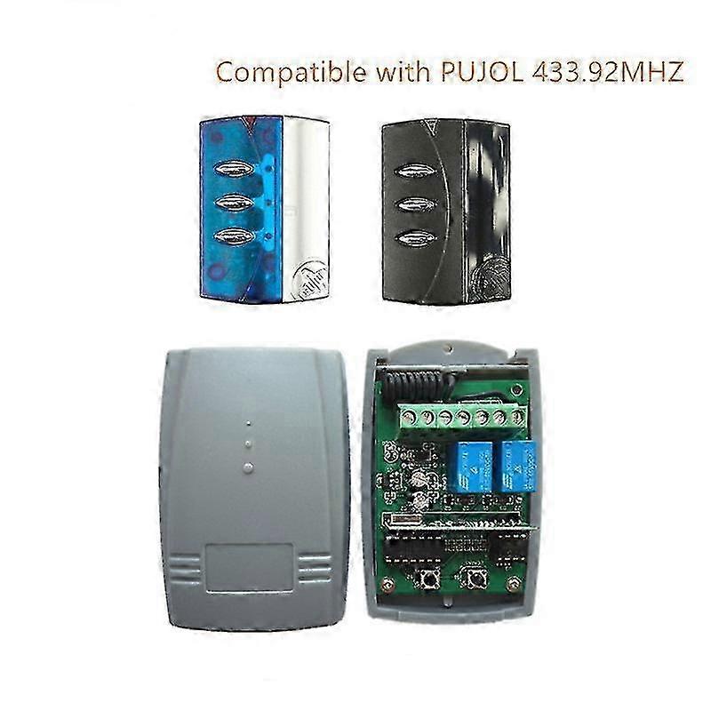 2025 For Pujol 433.92mhz Rolling Code Garage Door Remote Control Receiver Switch