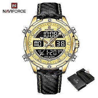 Naviforce Design Herrklockor Topp Lyxiga LCD-Display Kronograf Armbandsur Vattentät Sport Quartzklocka För Herr 25-26