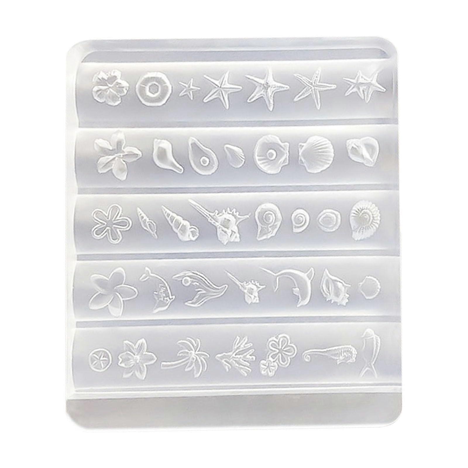 Silicone Shell Nail Art Mold with Precise Detailing, Reusable Beach Theme Decoration Tool