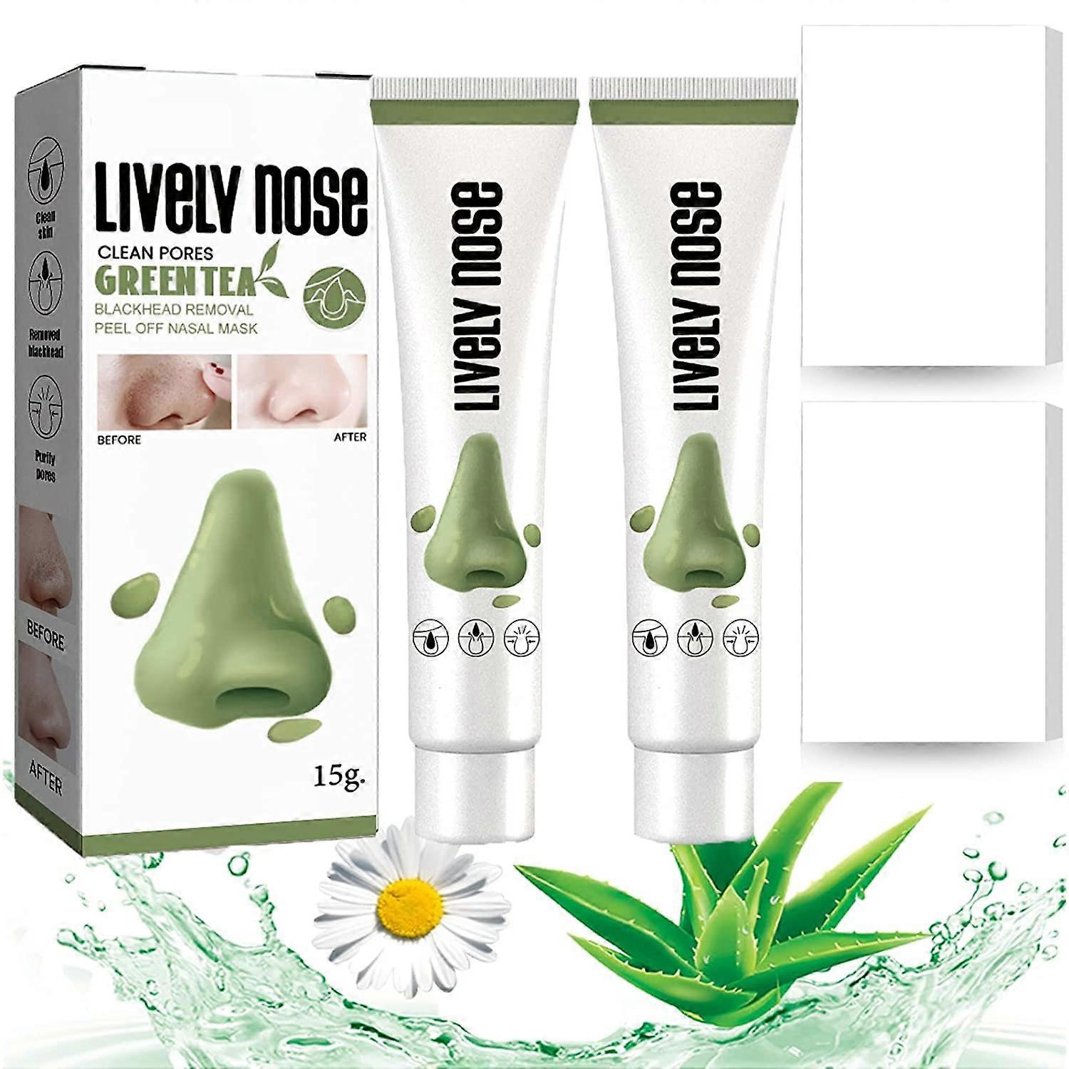 Blackhead Remover Nose Pore Strips 2PCS PlantBased Peel Off Mask for Deep Pore Cleansing