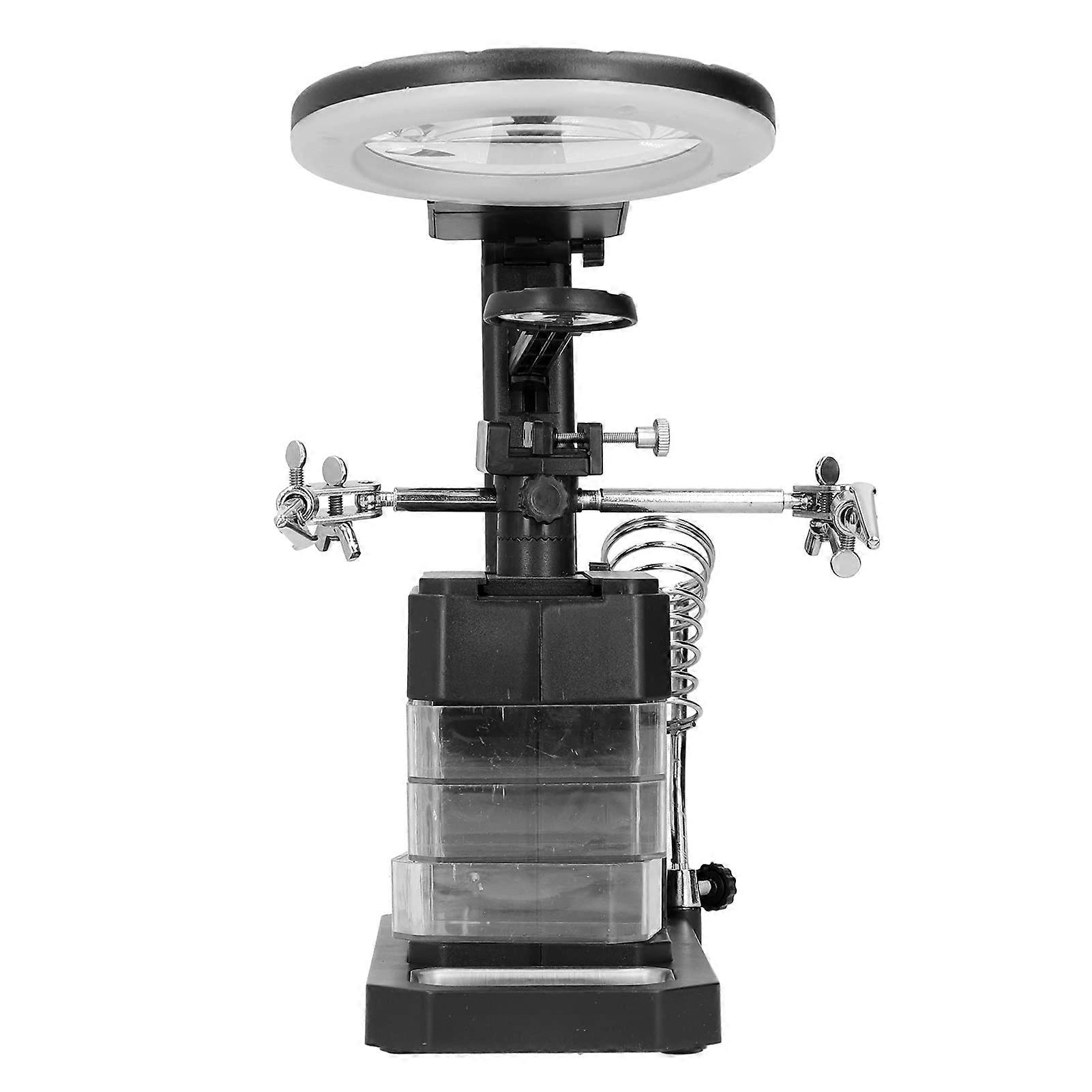 Soldering Helping Hands with LED Magnifying Glass, Adjustable USB Powered Stand for Electronics