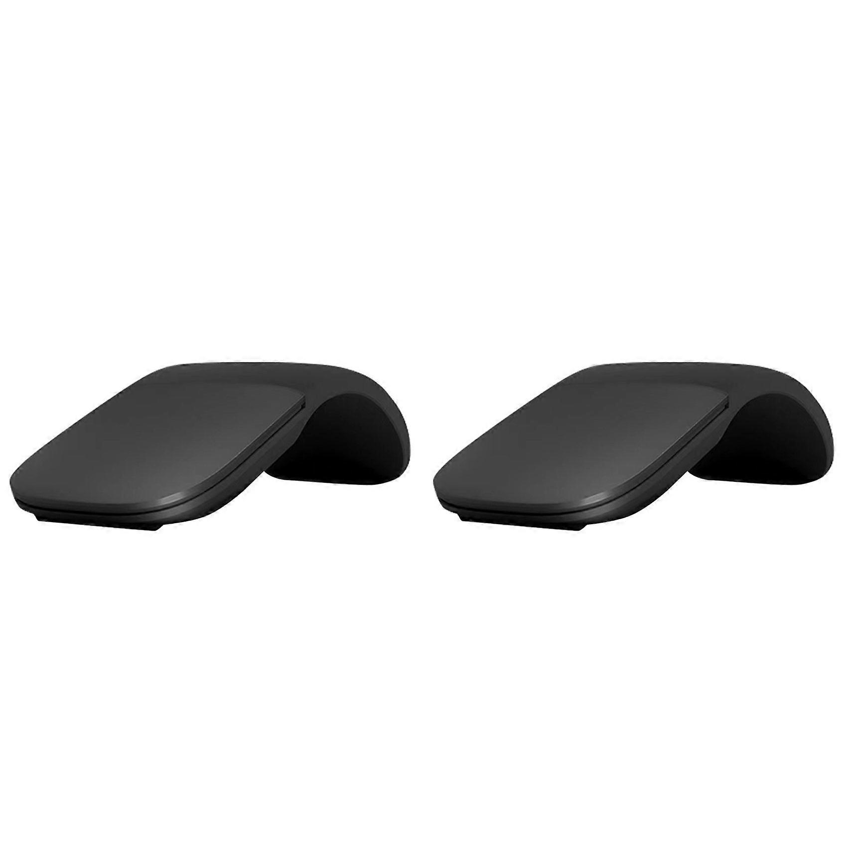 2X Bluetooth 4.0 Touch Mouse - Soft Folding Mice Silent Office for PC Laptop Black