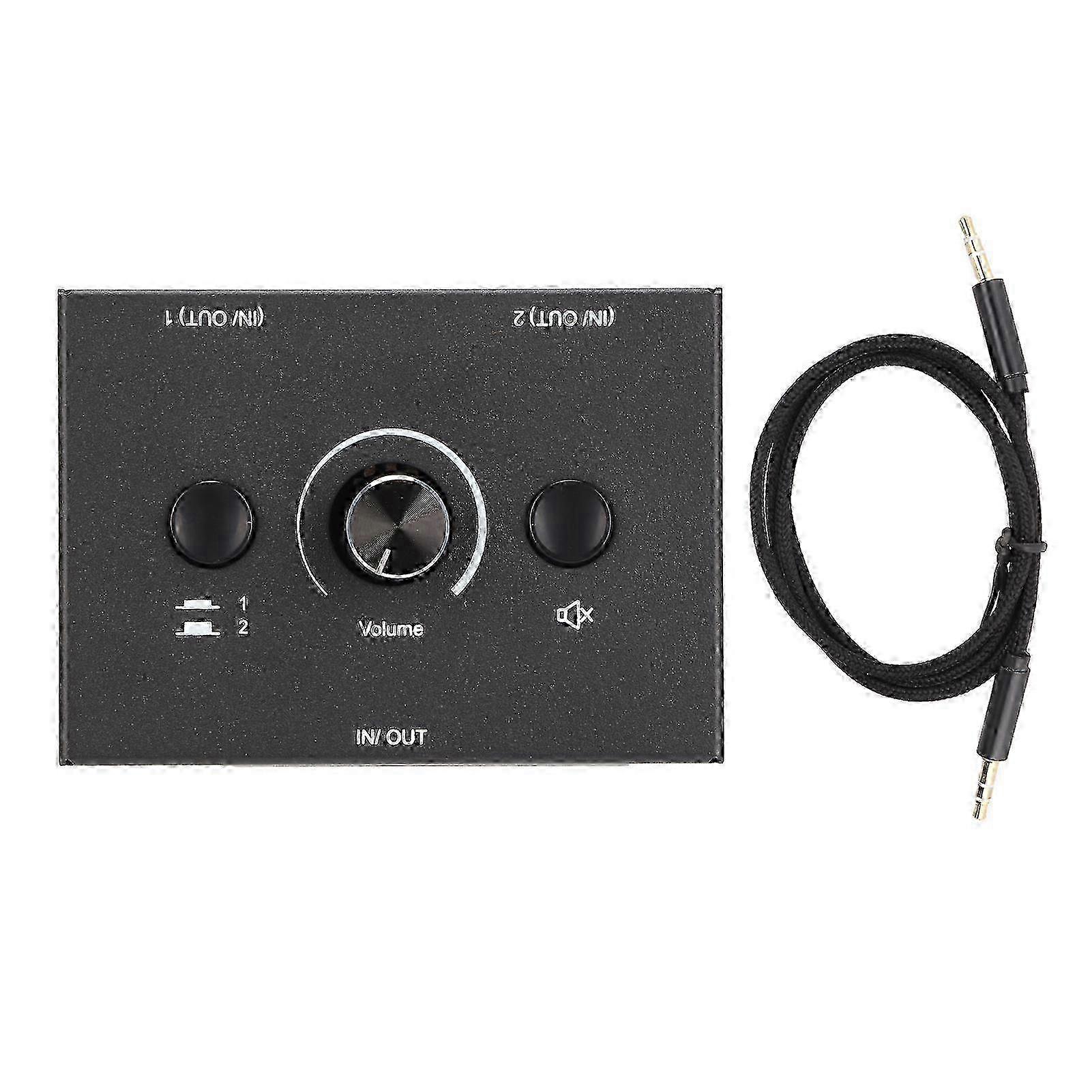 3.5mm Switcher 2 Input 1 Output Or 1 Input 2 Output Splitter Switcher Box with One Key Mute Button