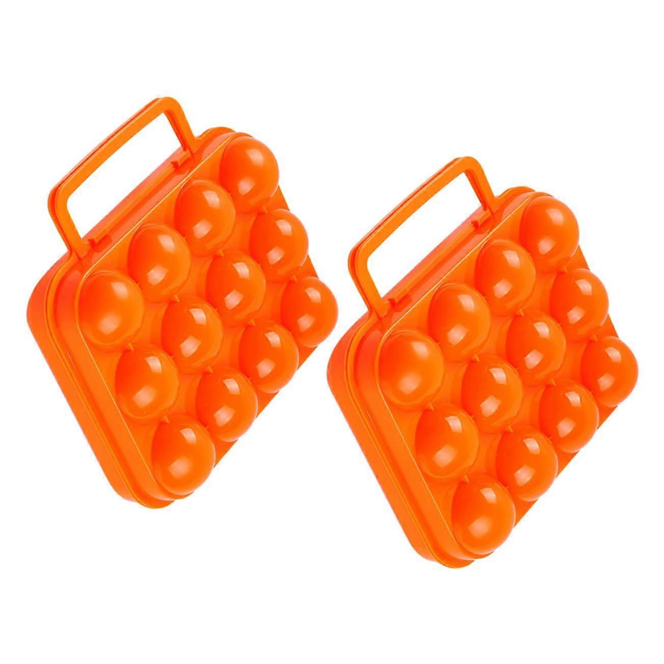 2Pcs Egg Storage Container with Shockproof Protection, Secure Buckle, Stackable for Camping and Fridge