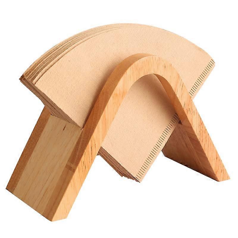 Bamboo Coffee Filter Holder VShape Wooden Stand SpaceSaving Rack for Home Office Cafe
