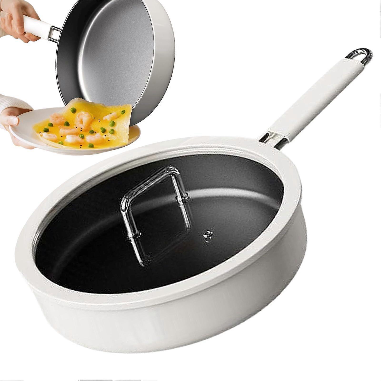 Non Stick Frying Pan with Lid Ceramic Coated Titanium Scratch Resistant Even Heat for Induction