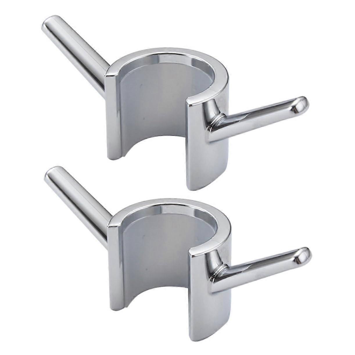 2pcs No Drill Shower Towel Hook for Bathroom Rod Secure Grip Tool Install SpaceSaving ABS
