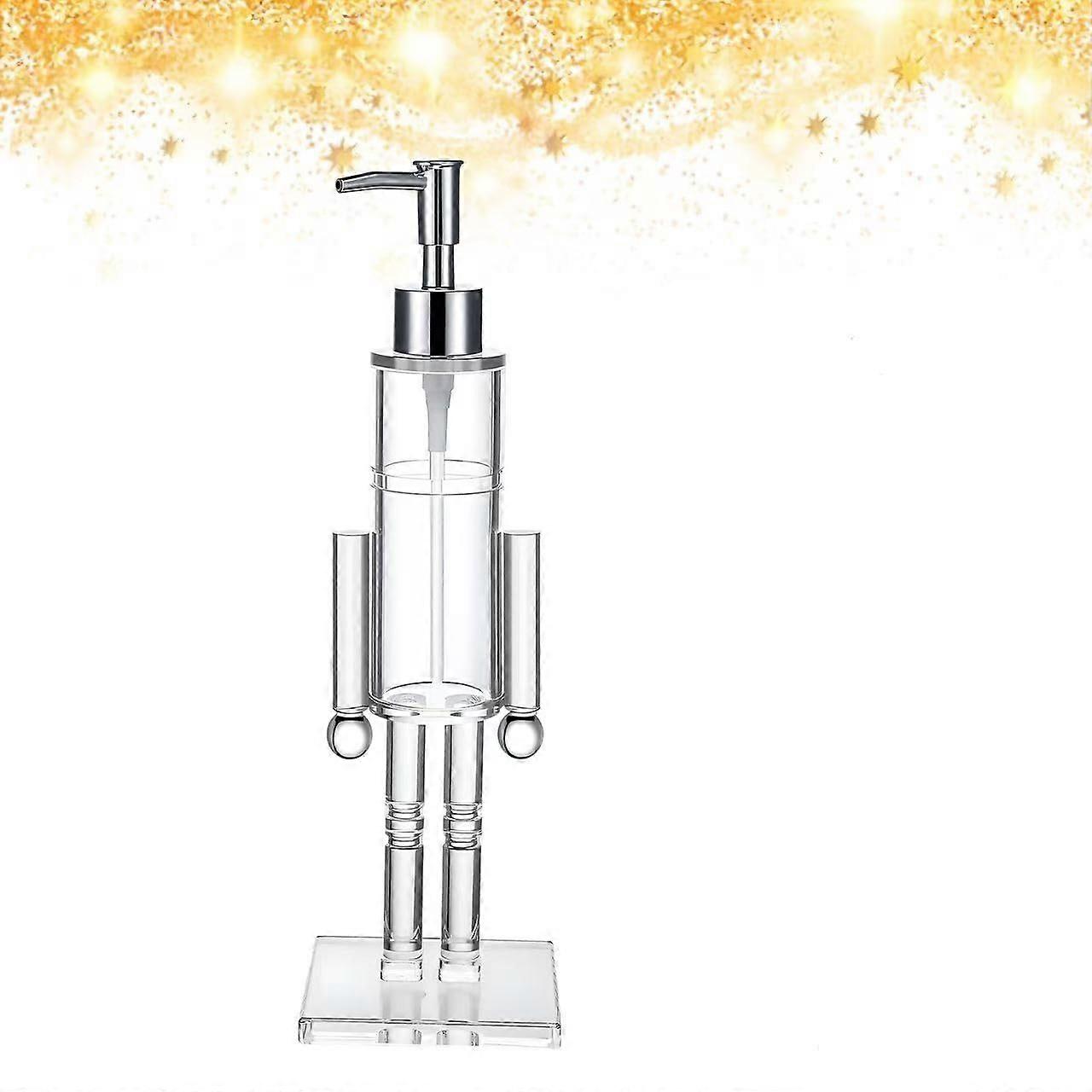 Christmas Nutcracker Soap Dispenser Refillable Acrylic Holiday Lotion Pump for Bathroom Kitchen Decor