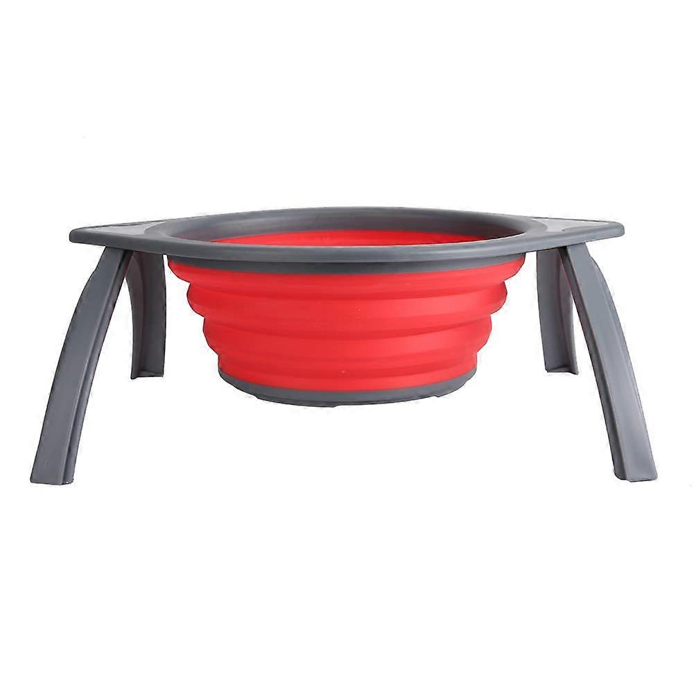 Collapsible Silicone Strainer Basket with Handle, HeatResistant Foldable Kitchen Colander, Red Gray