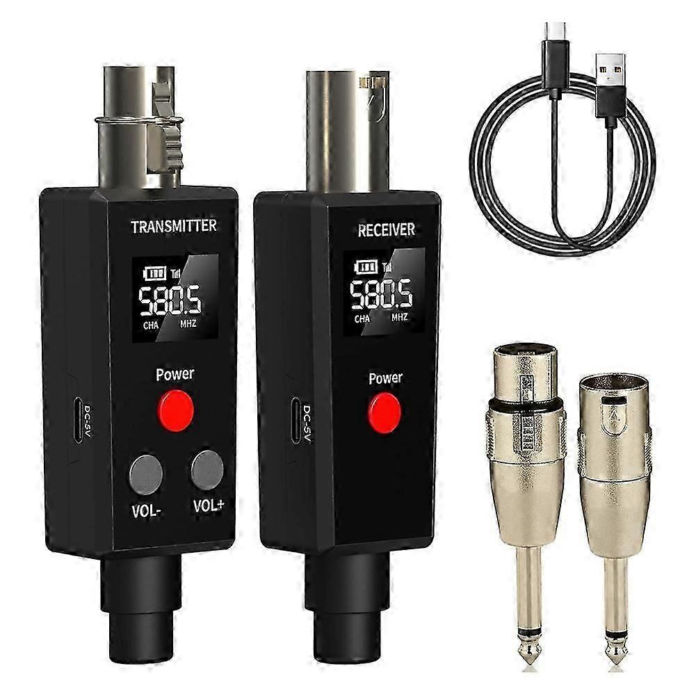 2.4GHz UHF Wireless Microphone System XLR Mic Adapter 6 Channels' Dynamic Wireless Transmitter and