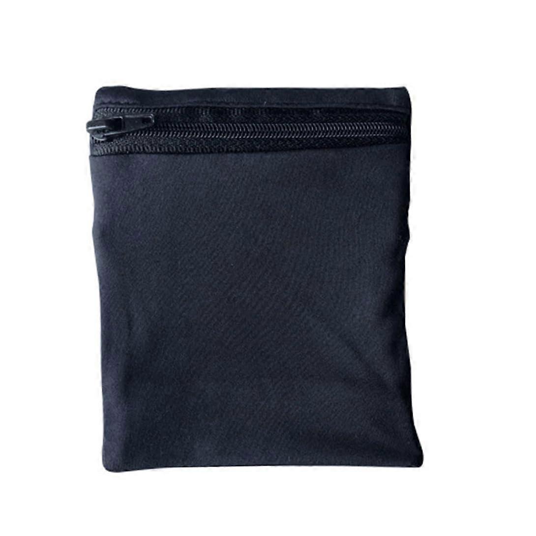 Sports Wrist Wallet with Secure Zipper Pocket SweatAbsorbent Running Wristband for Keys and Cards Black