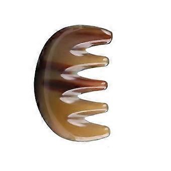 Pente de chifre de búfalo com dentes largos para massagem suave no couro cabeludo, ferramenta de modelagem de cabelo para homens e mulheres - XN