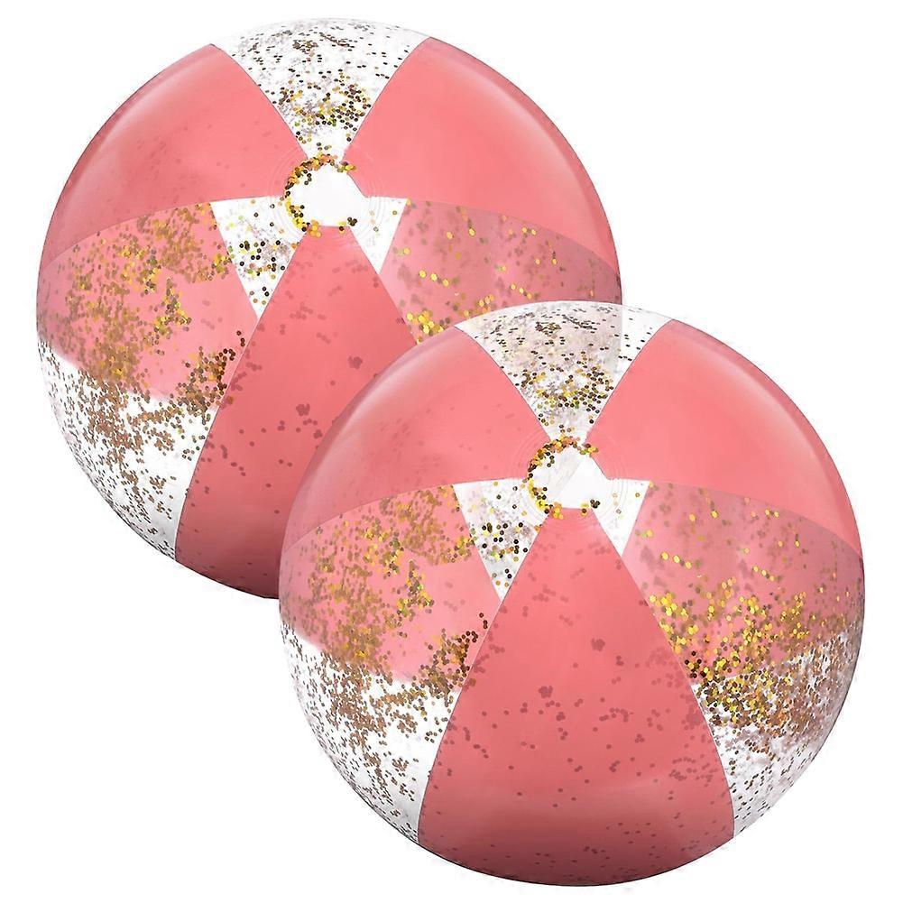 2Pcs 16 polegadas bolas de praia infláveis bolas de confete de ouro Bolas de bilhar ouro rosa