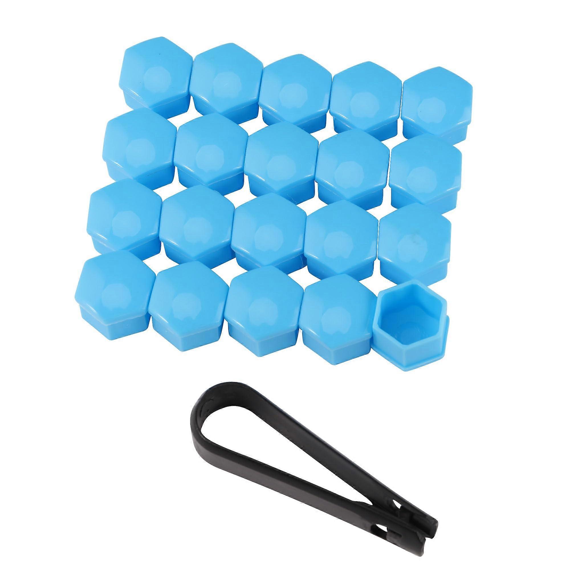 20pcs Blue Car Wheel Nut Covers Lug Nut Caps Rust Protection with Removal Tool