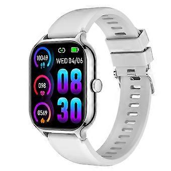 Smartwatch mit Bluetooth-Anruffunktion, Herzfrequenzmesser, IP67 wasserdicht, Fitness-Tracker für iOS und Android, Silber
