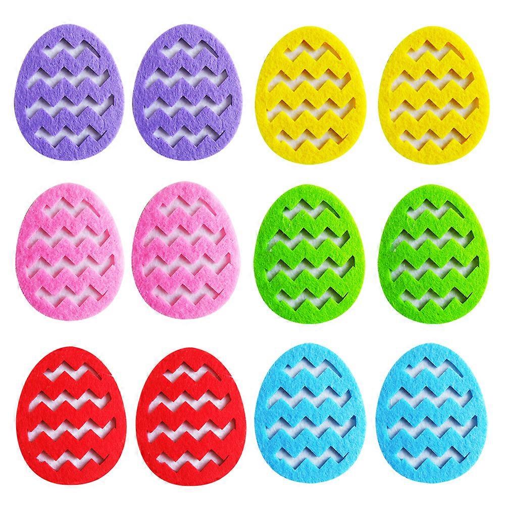Felt Egg Decor Nonwoven Easter Egg for Gift Bag 12Pcs Assorted