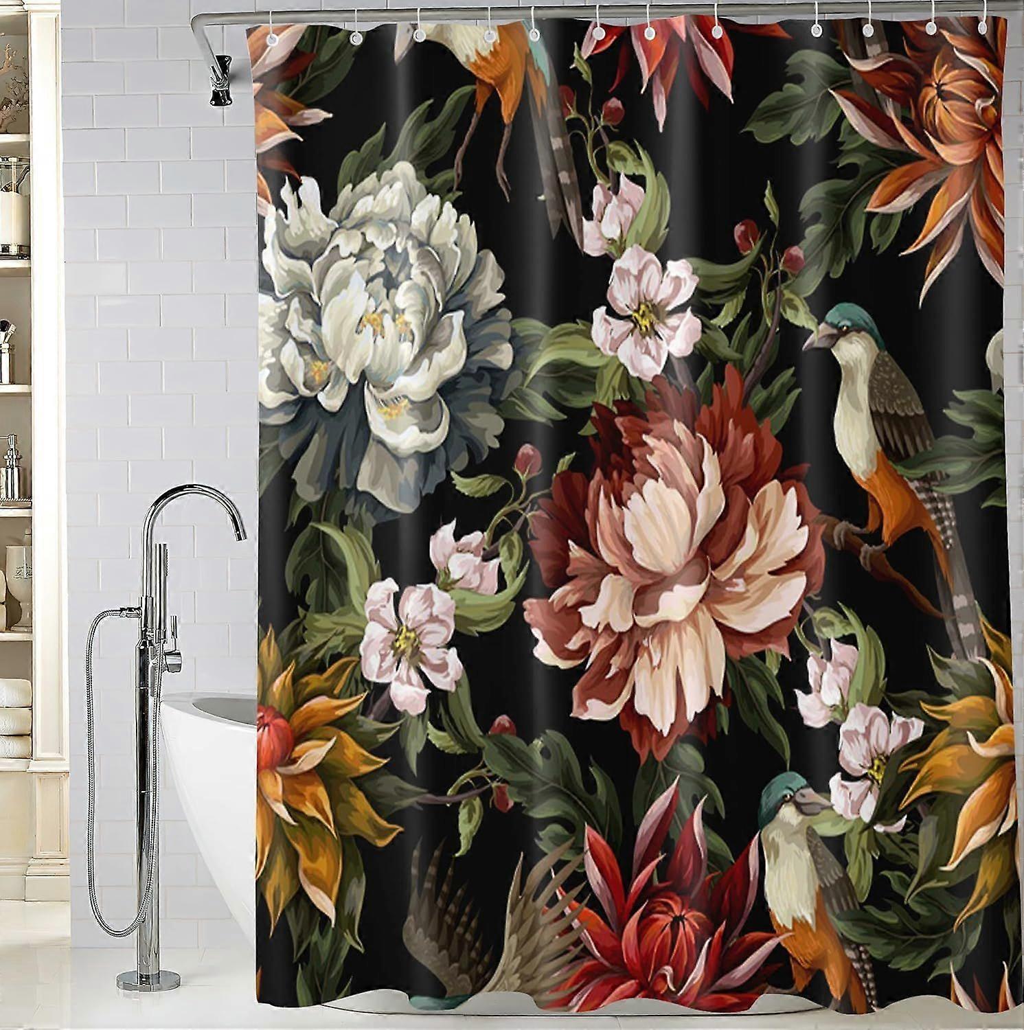 Rideau de douche imperméable avec crochets, style 4331