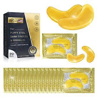 Patch per il contorno occhi con collagene e acido ialuronico, maschera dorata per occhiaie e borse sotto gli occhi.