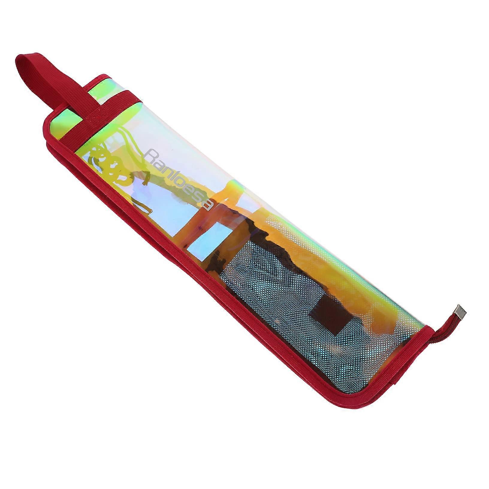 Red Drumstick Bag with Quick Access Design, Compact Lightweight Holder for Drummers