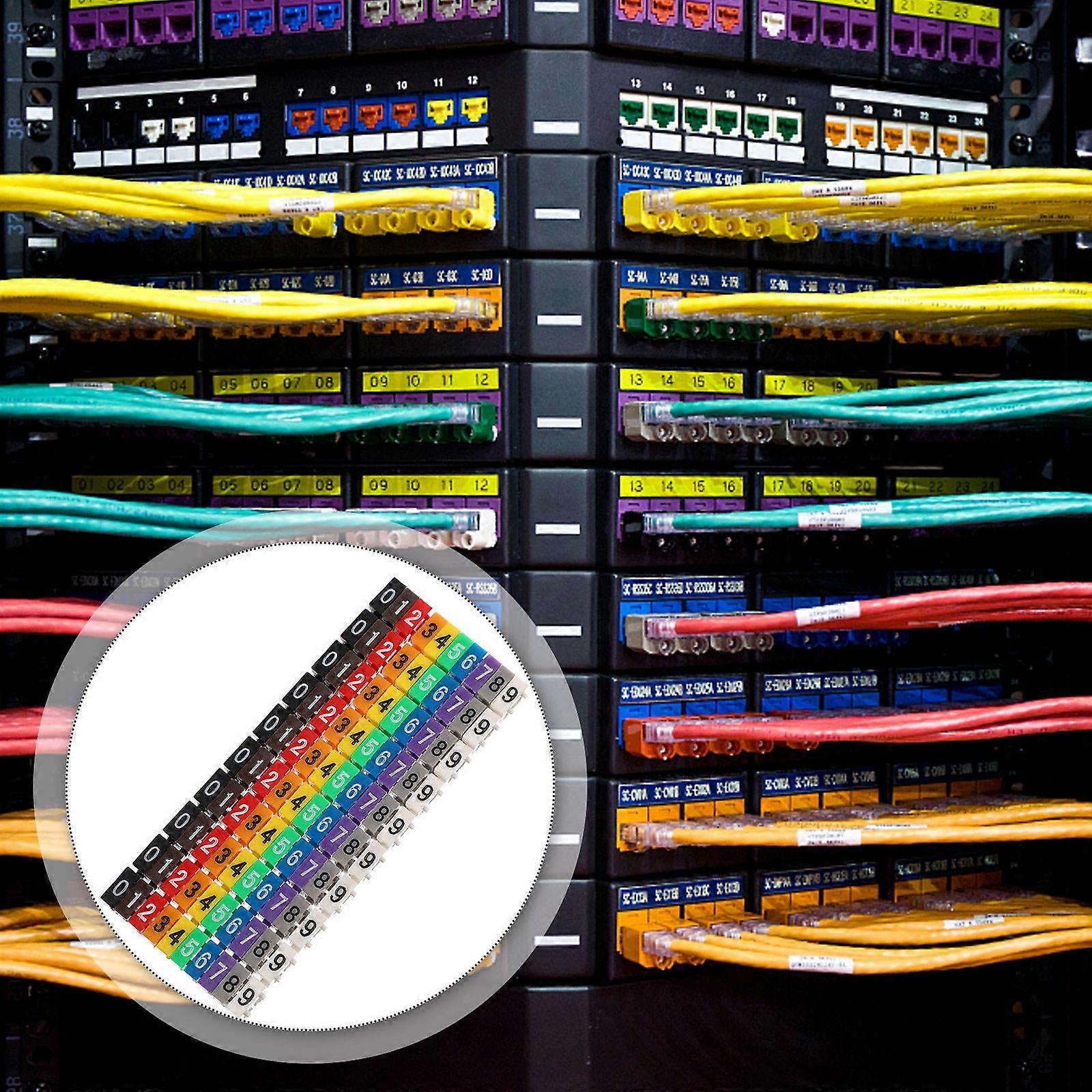 1 Set Wire Marking Labels Plastic Bright Colors for Cable Identification