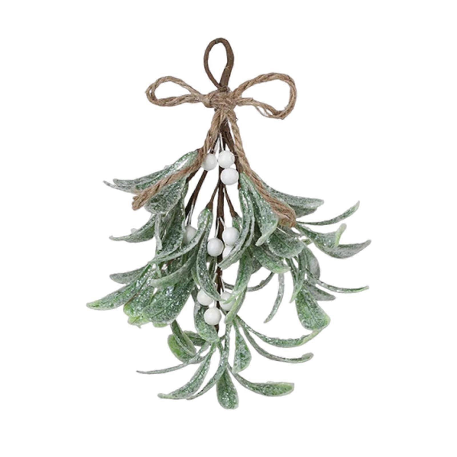Christmas Decorations Artificial Mistletoe Wall Hanging Home Fireplace Interior Decoration Tree Accessories, Gifts for Mom, White