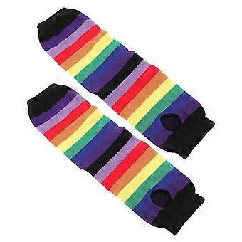 Knitted Elbow Long Fingerless Gloves 1 Pair For Holiday Parties Costume Accessory Rainbow Design Perfect For Women Men Fashionable Look