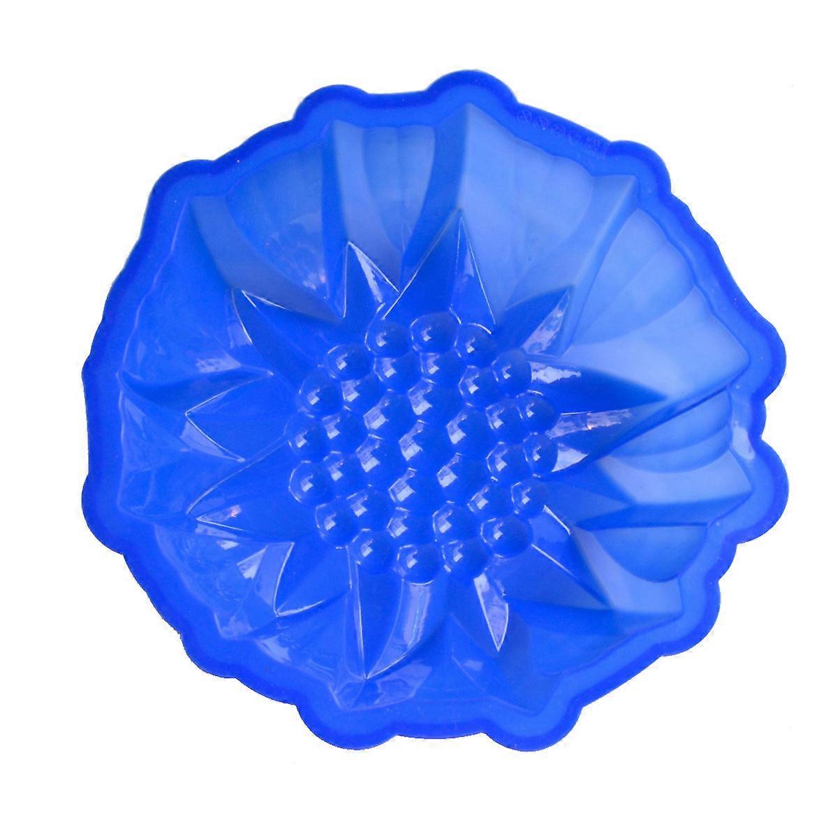 Round Sunflower Baking Mold Silicone for Bread Loaf Blue