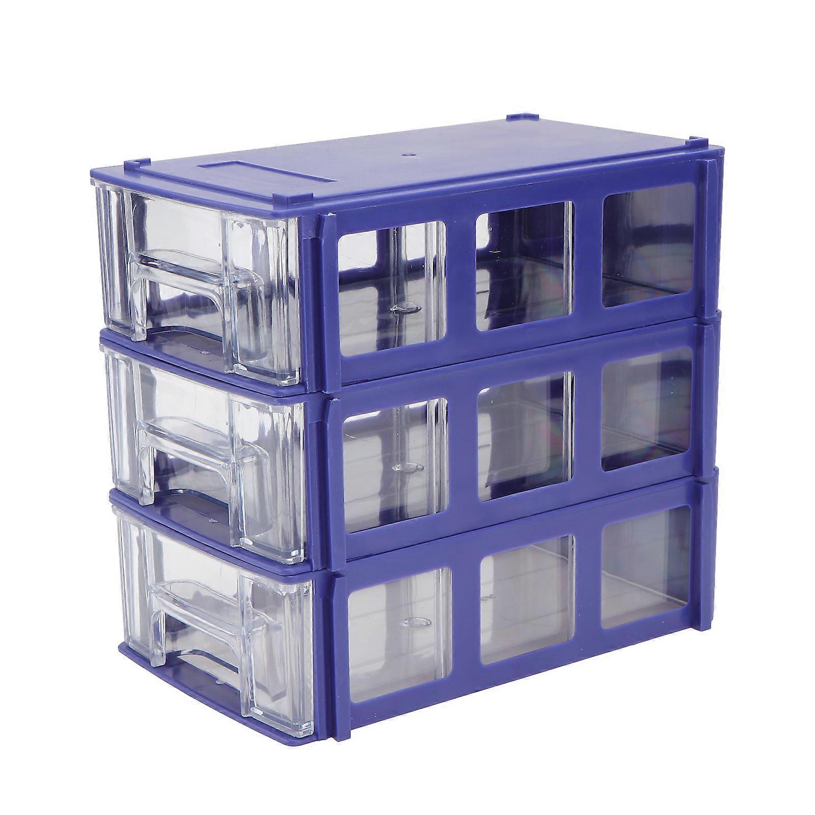 Five Metal Hardware Storage Boxes for Storage 3Pcs Component Box Set Blue