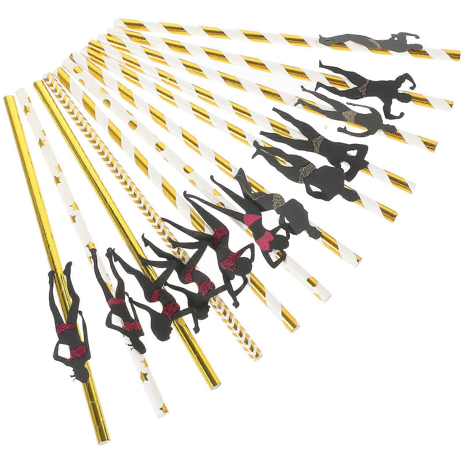 Assorted Color Dancing Straws for Party 12Pcs Decor