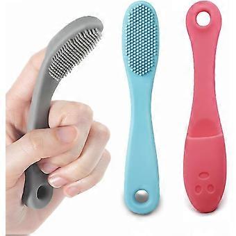 Fingertandborste med handtag för hundar och katter, supermjuk silikon, fingerinsatsmodell (3-pack)