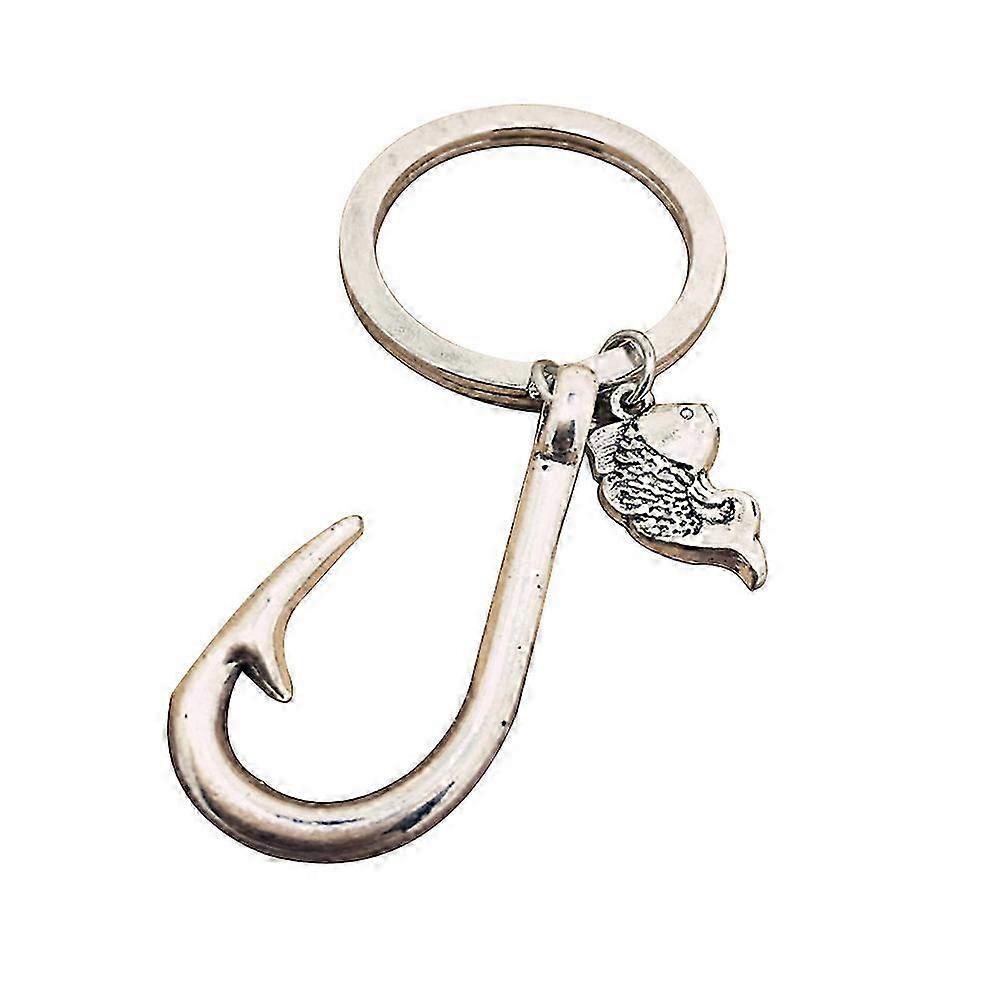 Fish Hook Keychain Retro Keyring Creative Gift Keychains Fish Hook Charm Keychain