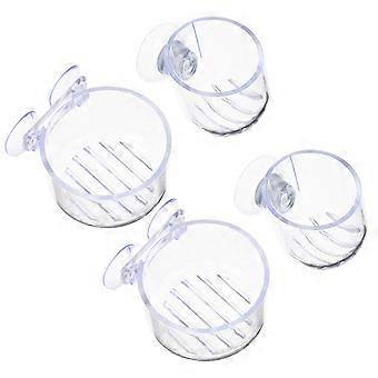 Lot de 4 supports pour plantes d'aquarium, mangeoire à vers rouges, pot pour plantes d'aquarium avec ventouses